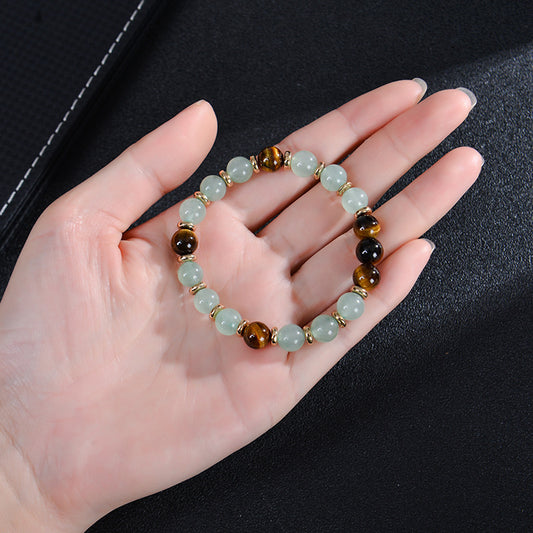 Elastic Tiger Eye Stone Bead Bracelet