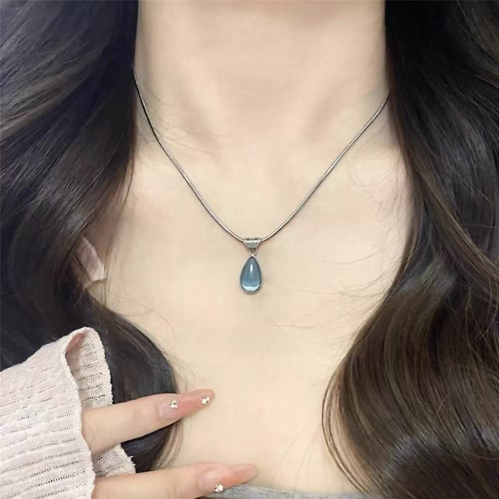 Mermaid’s Tears Water Drop Necklace — Titanium Steel