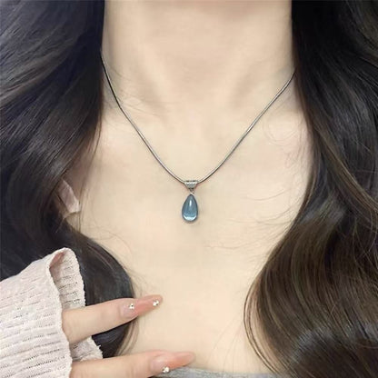 Mermaid’s Tears Water Drop Necklace — Titanium Steel