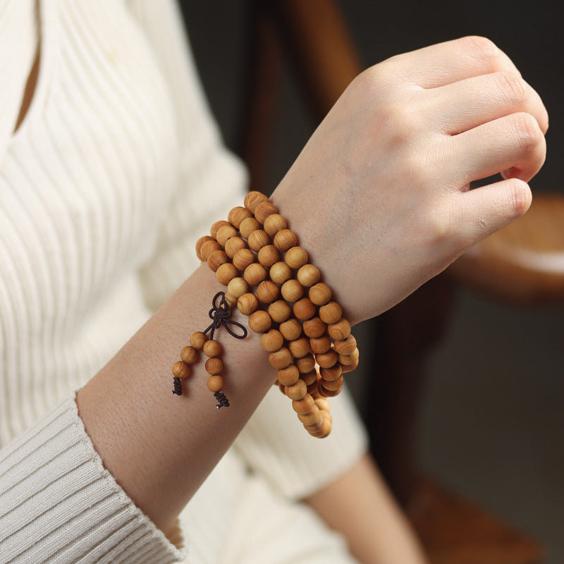 Taihang Yabei Wood 108 Bead Buddhist Rosary Bracelet | Handcrafted | 7 Sizes