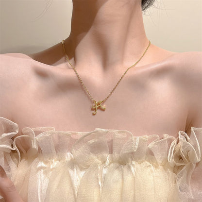 English Letter Heart Charm Necklace Bracelet