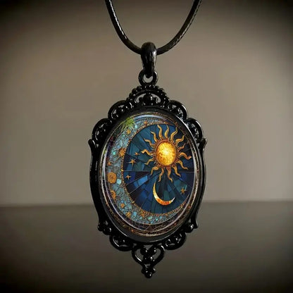 Retro Gothic Crow & Cross Pendant Necklace