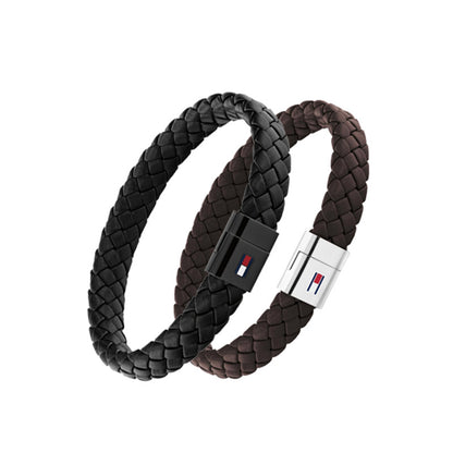 Stainless Steel Leather Bracelet for Men