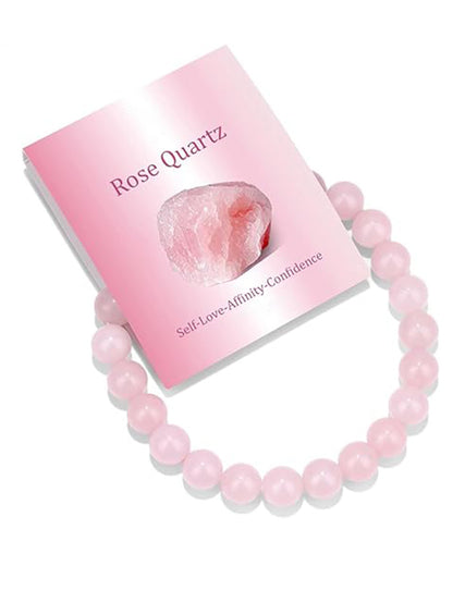 8mm Natural Stone Elastic Crystal Bracelet Set