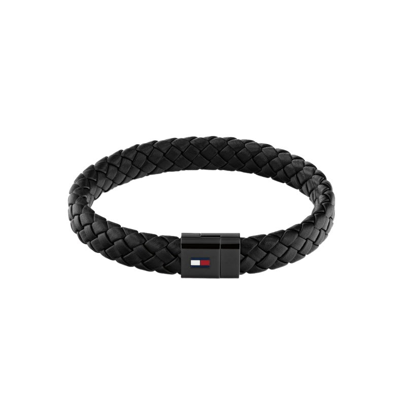 Stainless Steel Leather Bracelet for Men