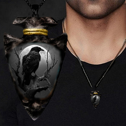 Gothic Crow Pendant Necklace