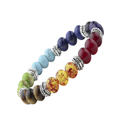 Handmade Natural Stone Rainbow Bead Bracelet