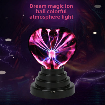 Heart-Shaped Touch Plasma Ball Night Light | Interactive Desk Decor