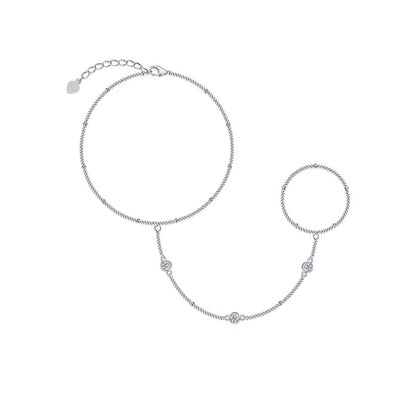 Geometric Stackable Moissanite Silver Bracelet