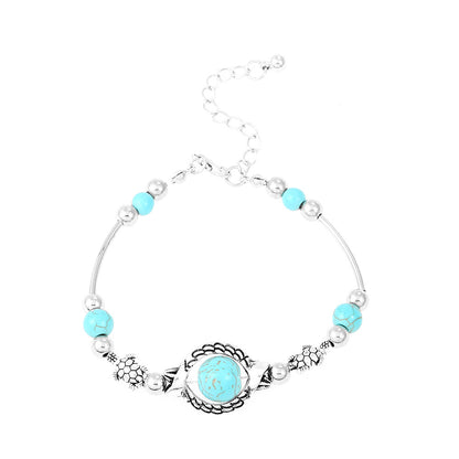 Vintage Alloy Bracelet with Butterfly and Turtle Designs