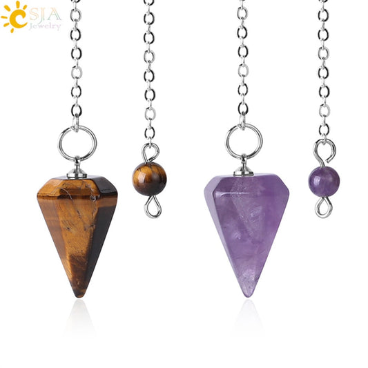 Natural Stone Hexagonal Reiki Pendulum