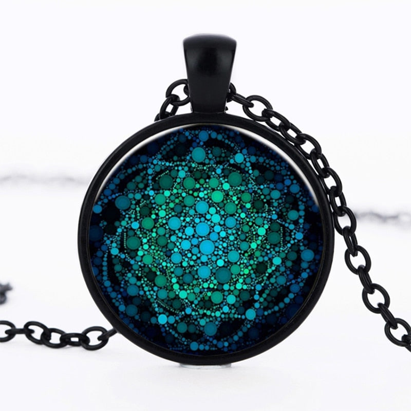 Flower of Life Glass Dome Pendant Necklace