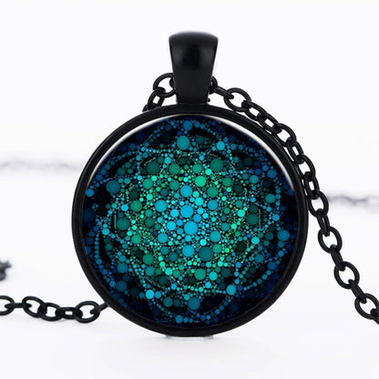 Flower of Life Glass Dome Pendant Necklace