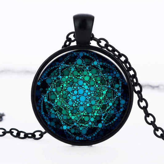 Flower of Life Glass Dome Pendant Necklace
