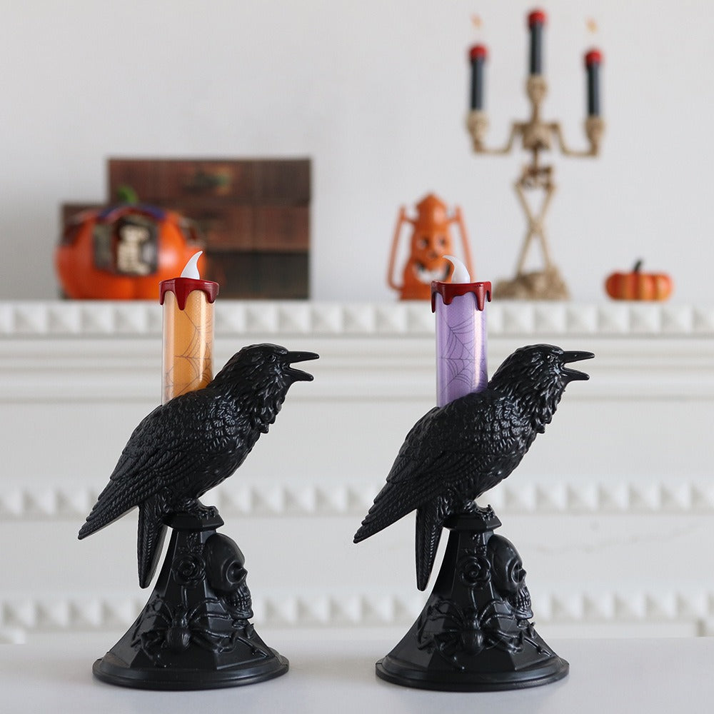 Crow Raven LED Flickering Candle