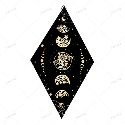 Bohemian Wall Decor Sun Moon Yoga Wall Decor Lozenge Wood Eye Sign Triangle Pendulum Board