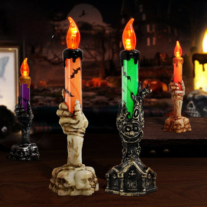 Halloween Ghost Hand & Dead Tree Candle Lamp