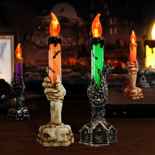 Halloween Ghost Hand & Dead Tree Candle Lamp
