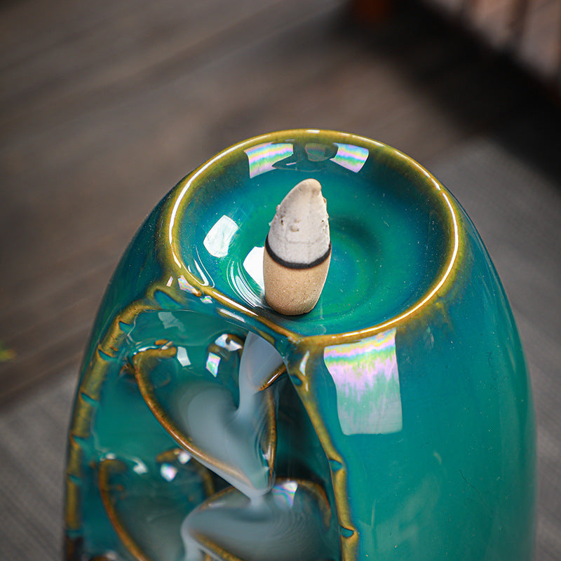 Backflow Incense Burner — Kiln Glaze Ceramic