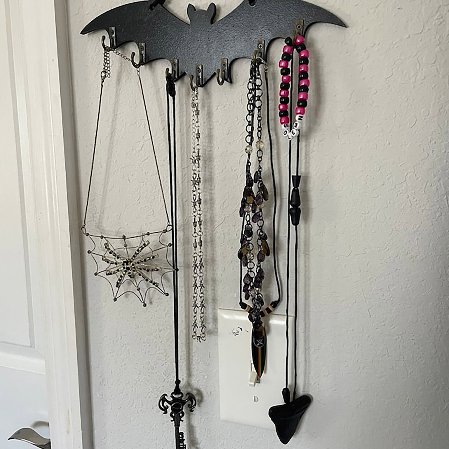 Gothic Bat Shape Wooden Wall Hooks Home Decor