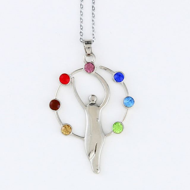 7 Chakra Crystal Healing Point Pendant Necklace