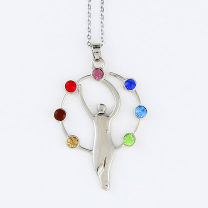 7 Chakra Crystal Healing Point Pendant Necklace