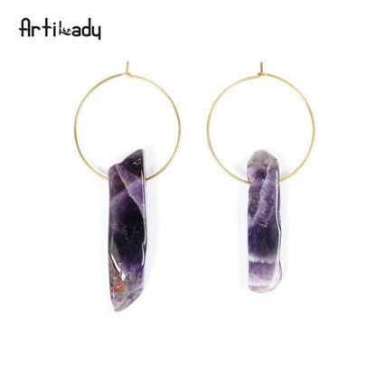 Artilady Raw Crystal Hoop Earrings For Women Small Hoop Earring