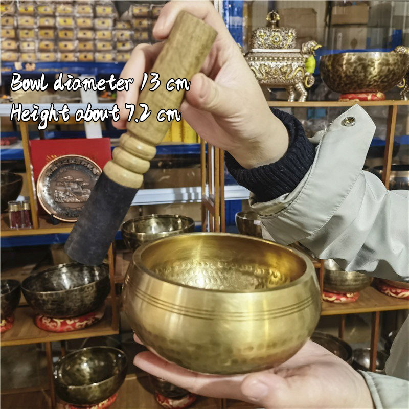 Tibetan Copper Singing Bowl with Sanskrit Engravings