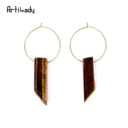 Artilady Raw Crystal Hoop Earrings For Women Small Hoop Earring