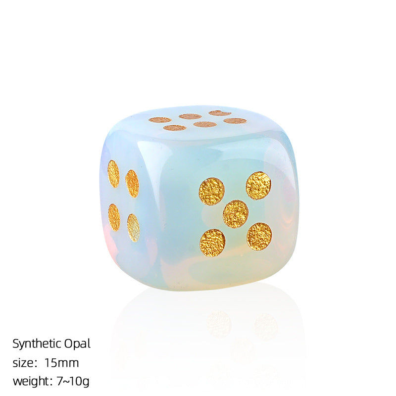 Natural Stone Dice — Laser Engraved Semi-Precious