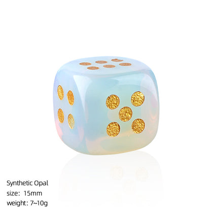 Natural Stone Dice — Laser Engraved Semi-Precious
