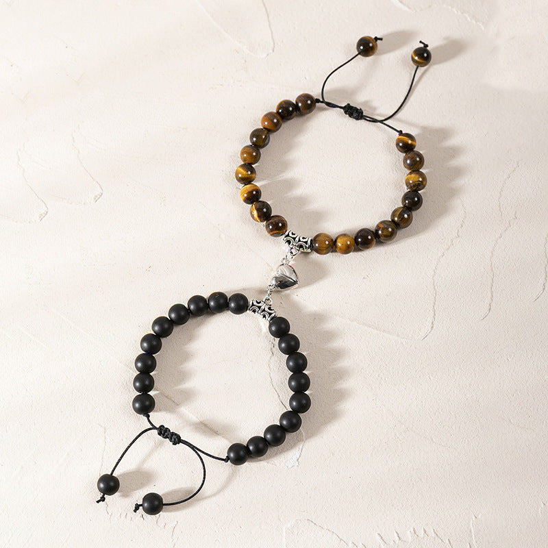 Heart Magnetic Couple Bracelet Set for Women and Men