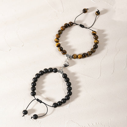 Heart Magnetic Couple Bracelet Set for Women and Men