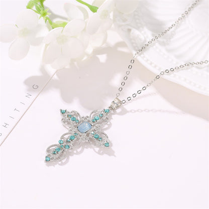 Bohemian Electroplated Cross Necklace