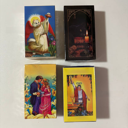 Spanish Oracle Card Tarot White Cat Wheel of Year Tarot