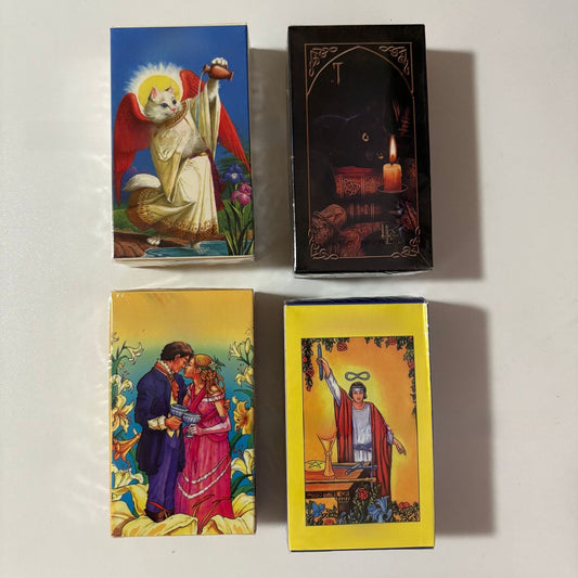 Spanish Oracle Card Tarot White Cat Wheel of Year Tarot