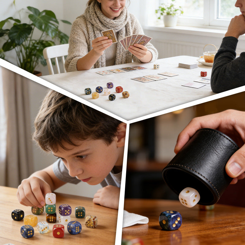 Natural Stone Dice — Laser Engraved Semi-Precious