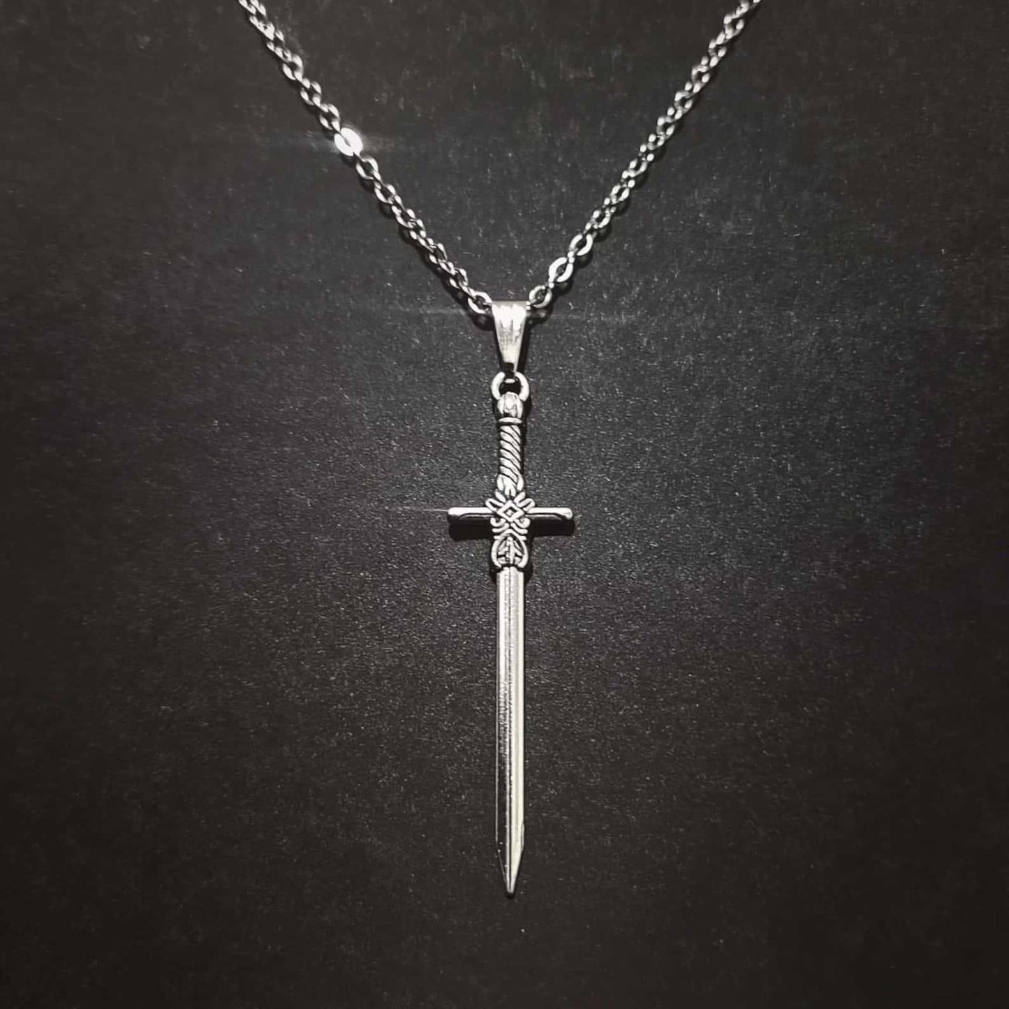 Gothic Cross Sword Pendant Necklace