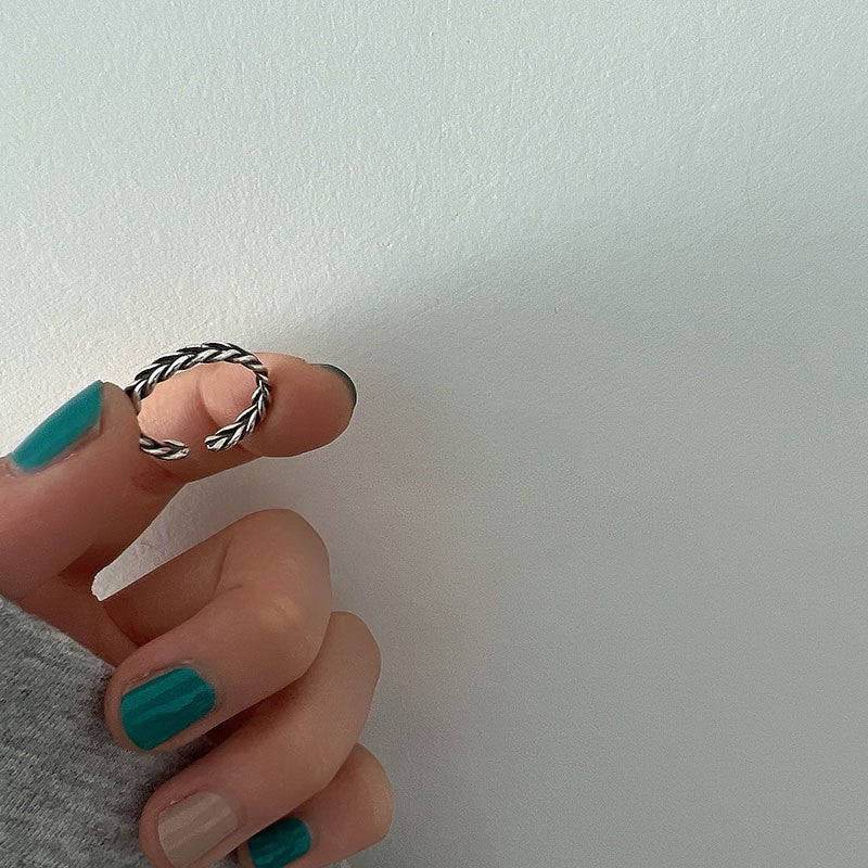 Geometric 925 Sterling Silver Adjustable Ring