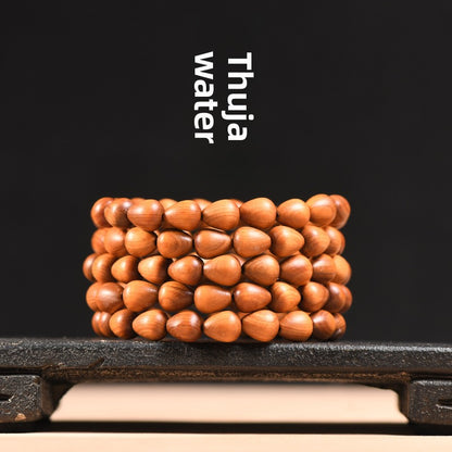 Thuja Wood Water Drop Bead Bracelet | 36 Beads | 8mm | Spiritual Jewelry