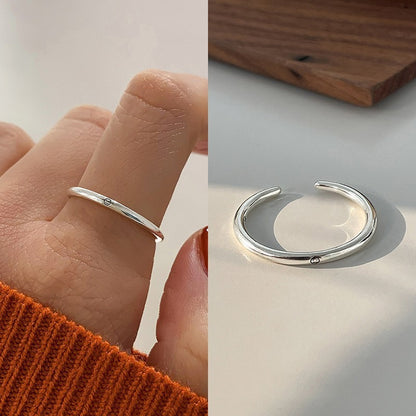 Geometric 925 Sterling Silver Adjustable Ring