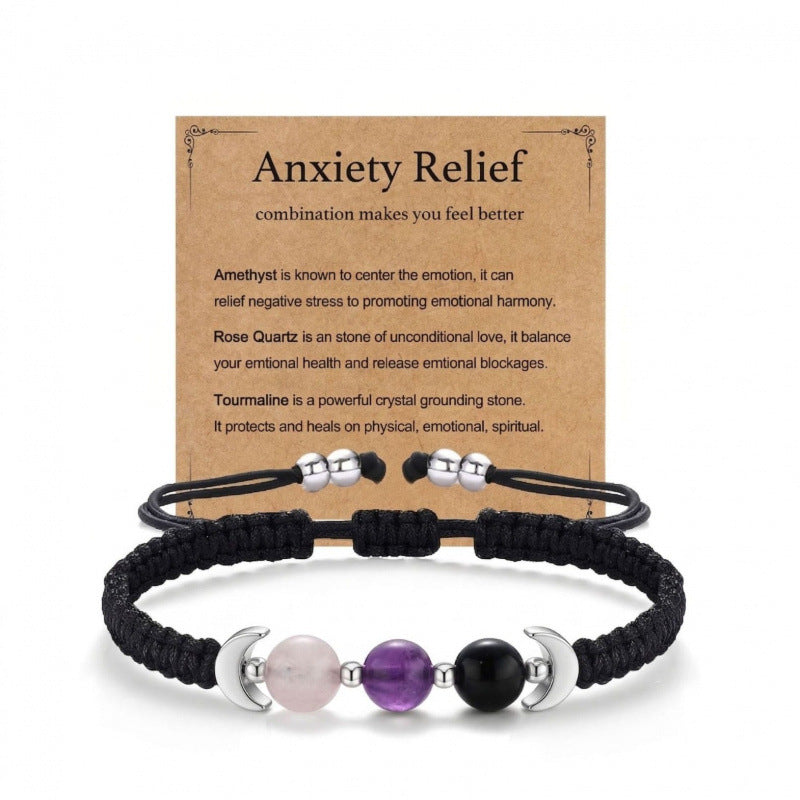 Handwoven Natural Stone Moon Phase Bracelet