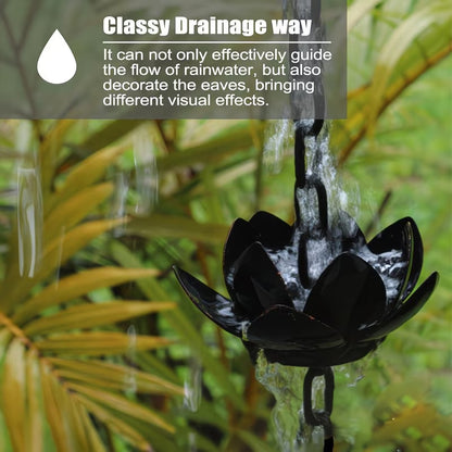 Lotus Rain Chain for Gutters — Decorative Metal Downspout