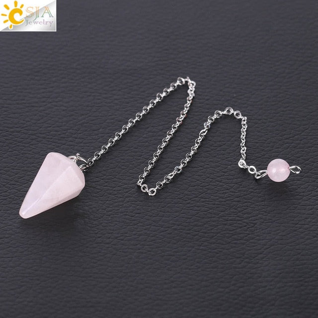 Natural Stone Hexagonal Reiki Pendulum