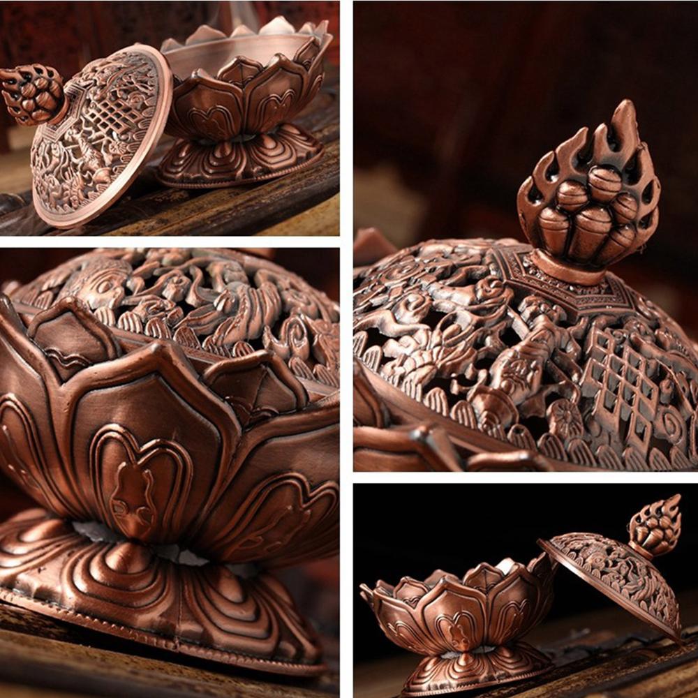Tibetan Lotus Alloy Incense Burner