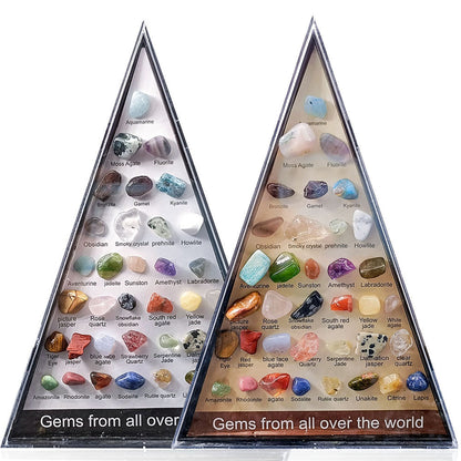 36-Piece Natural Crystal Mineral Specimen Collection Box