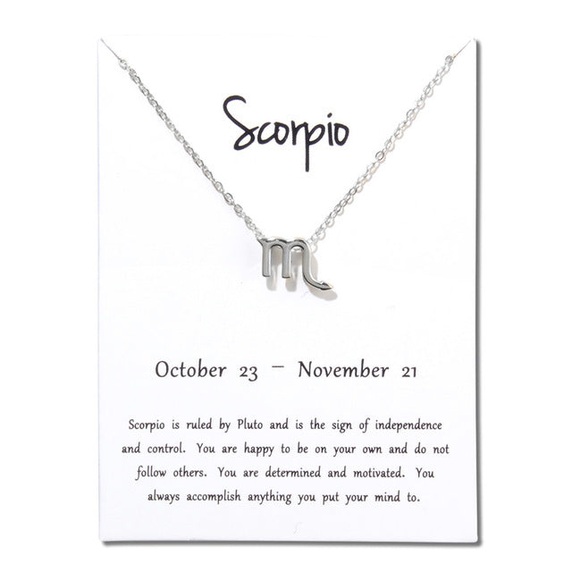 Zodiac Constellation Pendant Necklace