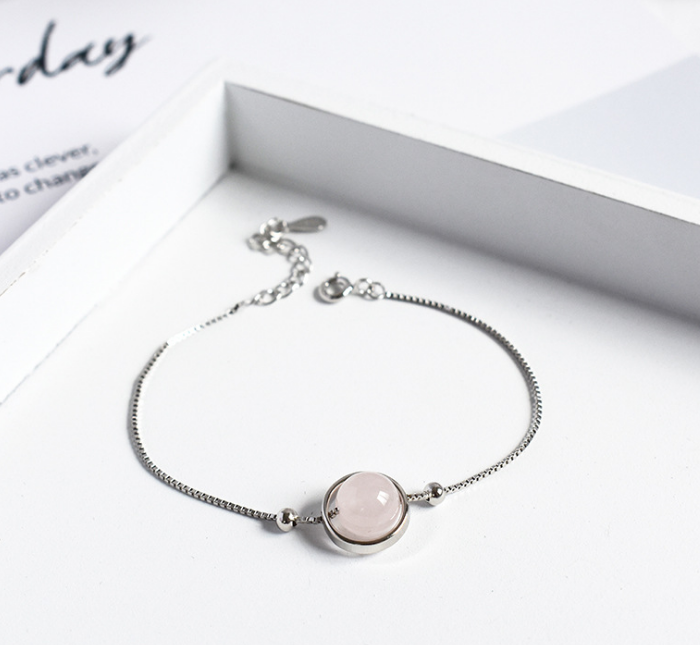 S925 Sterling Silver Crystal Bead Bracelet