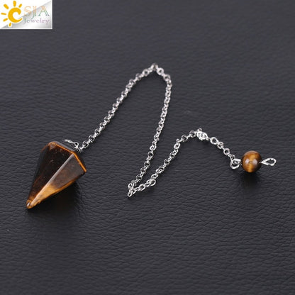 Natural Stone Hexagonal Reiki Pendulum