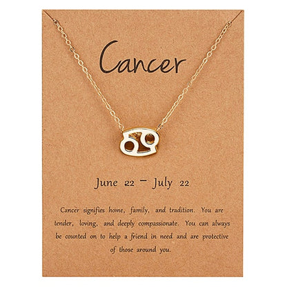 Zodiac Constellation Charm Choker Necklace